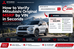 How to Verify Mitsubishi Original MSRP by VIN